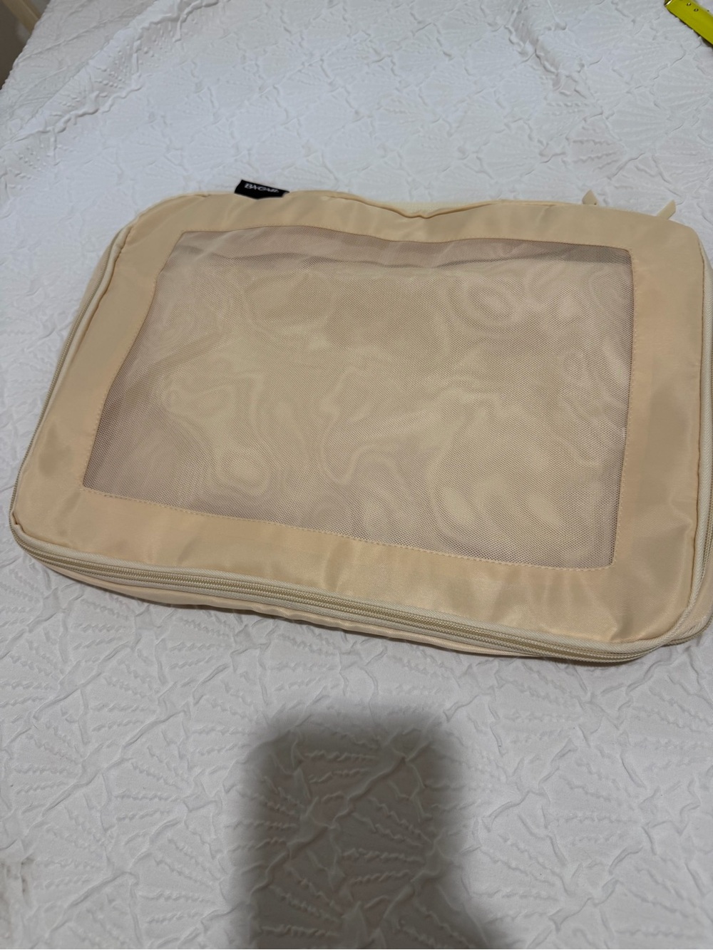 Beige Travel Toiletry and Packing Organizer with Mesh Window  NWNT